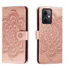 For Xiaomi Redmi Note 12 5G Global Sun Mandala Embossing Pattern Phone Leather Case(Rose Gold) - 1