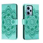 For Xiaomi Redmi Note 12 Pro 5G Global Sun Mandala Embossing Pattern Phone Leather Case(Green) - 1