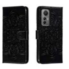 For Xiaomi 12 Lite Sun Mandala Embossing Pattern Phone Leather Case(Black) - 1