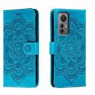 For Xiaomi 12 Lite Sun Mandala Embossing Pattern Phone Leather Case(Blue) - 1