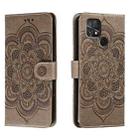 For Xiaomi Poco C40 Sun Mandala Embossing Pattern Phone Leather Case(Grey) - 1