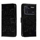 For Xiaomi Poco M4 Pro Sun Mandala Embossing Pattern Phone Leather Case(Black) - 1