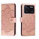 For Xiaomi Poco M4 Pro Sun Mandala Embossing Pattern Phone Leather Case(Rose Gold) - 1