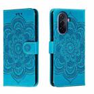 For Huawei Enjoy 50 Sun Mandala Embossing Pattern Phone Leather Case(Blue) - 1