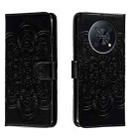 For Huawei Enjoy 50 Pro Sun Mandala Embossing Pattern Phone Leather Case(Black) - 1