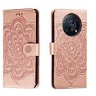 For Huawei Enjoy 50 Pro Sun Mandala Embossing Pattern Phone Leather Case(Rose Gold) - 1