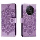 For Huawei Enjoy 50 Pro Sun Mandala Embossing Pattern Phone Leather Case(Purple) - 1