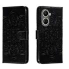 For Huawei nova 10 SE Sun Mandala Embossing Pattern Phone Leather Case(Black) - 1