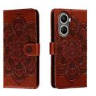 For Huawei nova 10 SE Sun Mandala Embossing Pattern Phone Leather Case(Brown) - 1