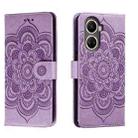 For Huawei nova 10 SE Sun Mandala Embossing Pattern Phone Leather Case(Purple) - 1