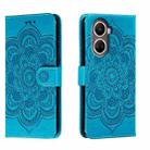 For Huawei nova 10 SE Sun Mandala Embossing Pattern Phone Leather Case(Blue) - 1