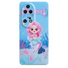 For Huawei P50 Pro Stereo Vision Pattern PC Phone Case(Blue Mermaid) - 1