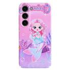 For Samsung Galaxy S23 5G Stereo Vision Pattern PC Phone Case(Pink Mermaid) - 1