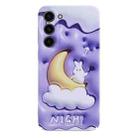 For Samsung Galaxy S23+ 5G Stereo Vision Pattern PC Phone Case(Moon Rabbit) - 1