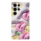 For Samsung Galaxy S23 Ultra 5G Stereo Vision Pattern PC Phone Case(Tulips) - 1