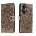 For Honor Play 30 Plus Sun Mandala Embossing Pattern Phone Leather Case(Grey) - 1