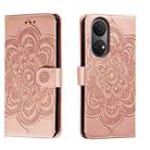 For Honor Play 30 Plus Sun Mandala Embossing Pattern Phone Leather Case(Rose Gold) - 1