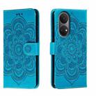 For Honor Play 30 Plus Sun Mandala Embossing Pattern Phone Leather Case(Blue) - 1