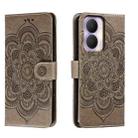 For Honor Play 40 Plus Sun Mandala Embossing Pattern Phone Leather Case(Grey) - 1