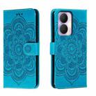 For Honor Play 40 Plus Sun Mandala Embossing Pattern Phone Leather Case(Blue) - 1