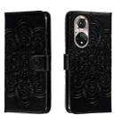 For Honor 50 Sun Mandala Embossing Pattern Phone Leather Case(Black) - 1