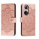 For Honor 50 Pro Sun Mandala Embossing Pattern Phone Leather Case(Rose Gold) - 1