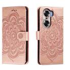 For Honor 60 Sun Mandala Embossing Pattern Phone Leather Case(Rose Gold) - 1