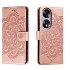 For Honor 70 Sun Mandala Embossing Pattern Phone Leather Case(Rose Gold) - 1