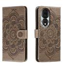For Honor 80 Sun Mandala Embossing Pattern Phone Leather Case(Grey) - 1