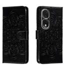 For Honor 80 Pro Sun Mandala Embossing Pattern Phone Leather Case(Black) - 1