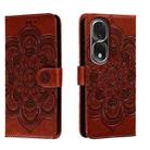 For Honor 80 Pro Sun Mandala Embossing Pattern Phone Leather Case(Brown) - 1