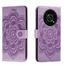 For Honor X30 5G Sun Mandala Embossing Pattern Phone Leather Case(Purple) - 1