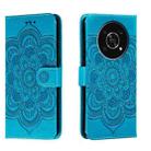 For Honor X30 5G Sun Mandala Embossing Pattern Phone Leather Case(Blue) - 1