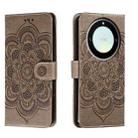 For Honor X40 Sun Mandala Embossing Pattern Phone Leather Case(Grey) - 1