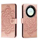 For Honor X40 Sun Mandala Embossing Pattern Phone Leather Case(Rose Gold) - 1