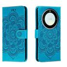 For Honor X40 Sun Mandala Embossing Pattern Phone Leather Case(Blue) - 1