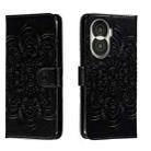 For Honor X40i Sun Mandala Embossing Pattern Phone Leather Case(Black) - 1