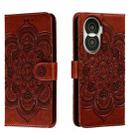 For Honor X40i Sun Mandala Embossing Pattern Phone Leather Case(Brown) - 1