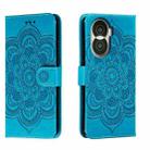 For Honor X40i Sun Mandala Embossing Pattern Phone Leather Case(Blue) - 1