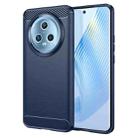 For Honor Magic5 Brushed Texture Carbon Fiber TPU Phone Case(Blue) - 1