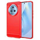 For Honor Magic5 Brushed Texture Carbon Fiber TPU Phone Case(Red) - 1