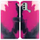 For Nokia C31 Watercolor Pattern Flip Leather Phone Case(Berry) - 1