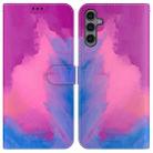 For Samsung Galaxy A24 4G Watercolor Pattern Flip Leather Phone Case(Purple Red) - 1