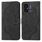 For Xiaomi Redmi 12C Mandala Embossed Flip Leather Phone Case(Black) - 1