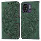 For Xiaomi Redmi 12C Mandala Embossed Flip Leather Phone Case(Green) - 1