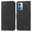 For Xiaomi Redmi Note 12 5G Global/Poco X5 Mandala Embossed Flip Leather Phone Case(Black) - 1