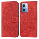 For Xiaomi Redmi Note 12 5G Global/Poco X5 Mandala Embossed Flip Leather Phone Case(Red) - 1