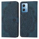 For Xiaomi Redmi Note 12 5G Global/Poco X5 Mandala Embossed Flip Leather Phone Case(Blue) - 1