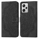 For Xiaomi Redmi Note 12 Pro 5G/Poco X5 Pro Mandala Embossed Flip Leather Phone Case(Black) - 1