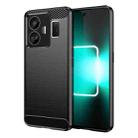 For Realme GT3 Brushed Texture Carbon Fiber TPU Phone Case(Black) - 1